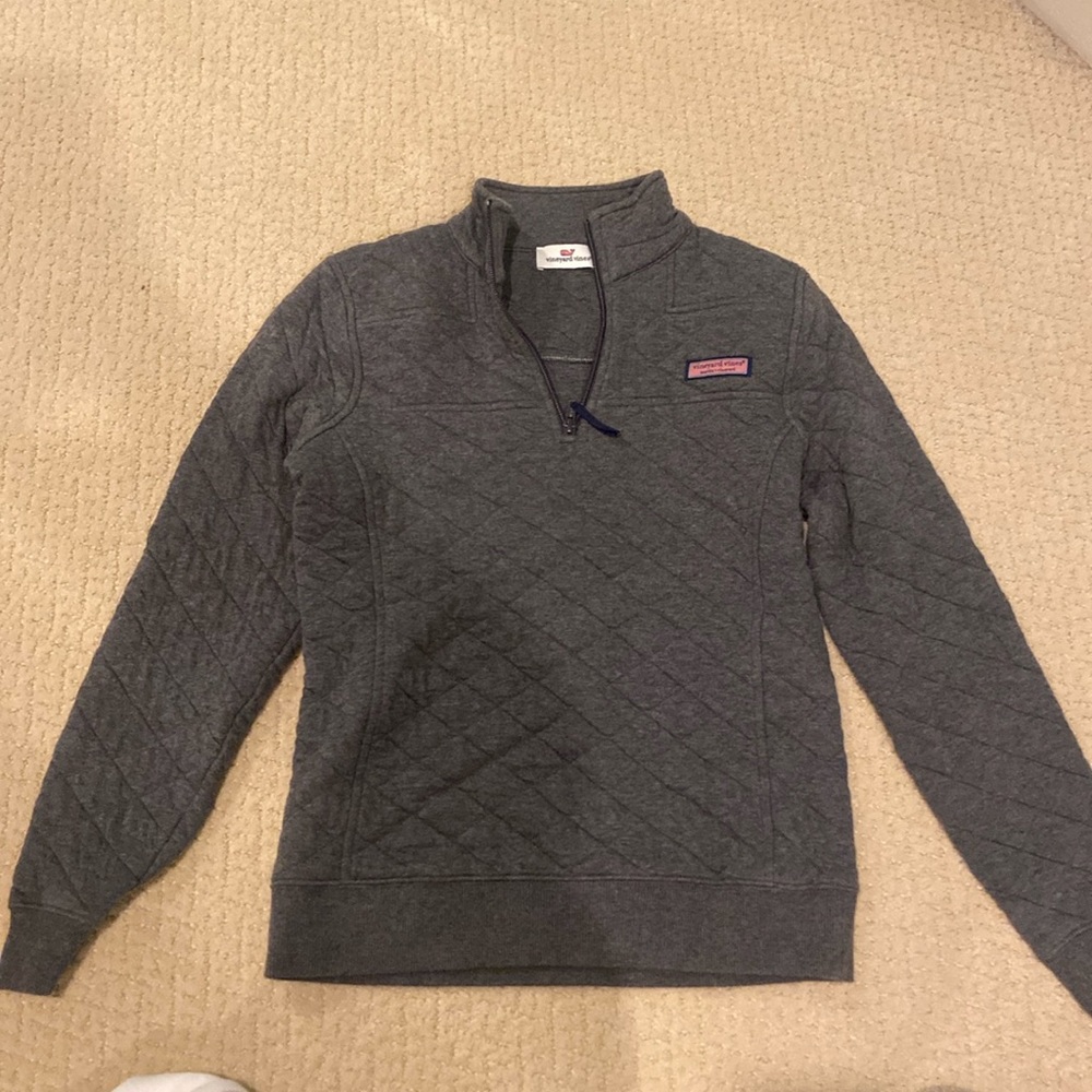 Kids XXS Vineyard Vines grey quarter zip